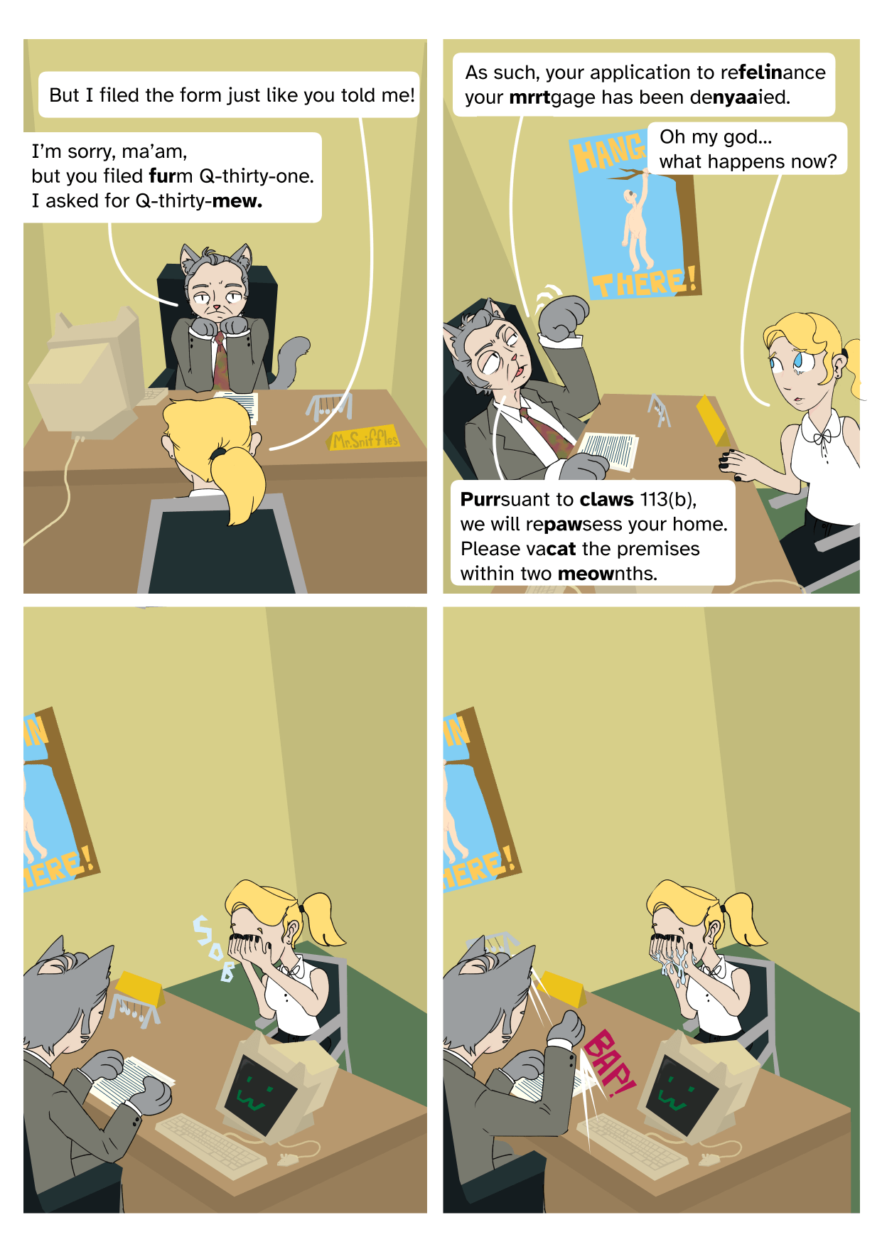 A middle-aged catboy is a mortgage broker